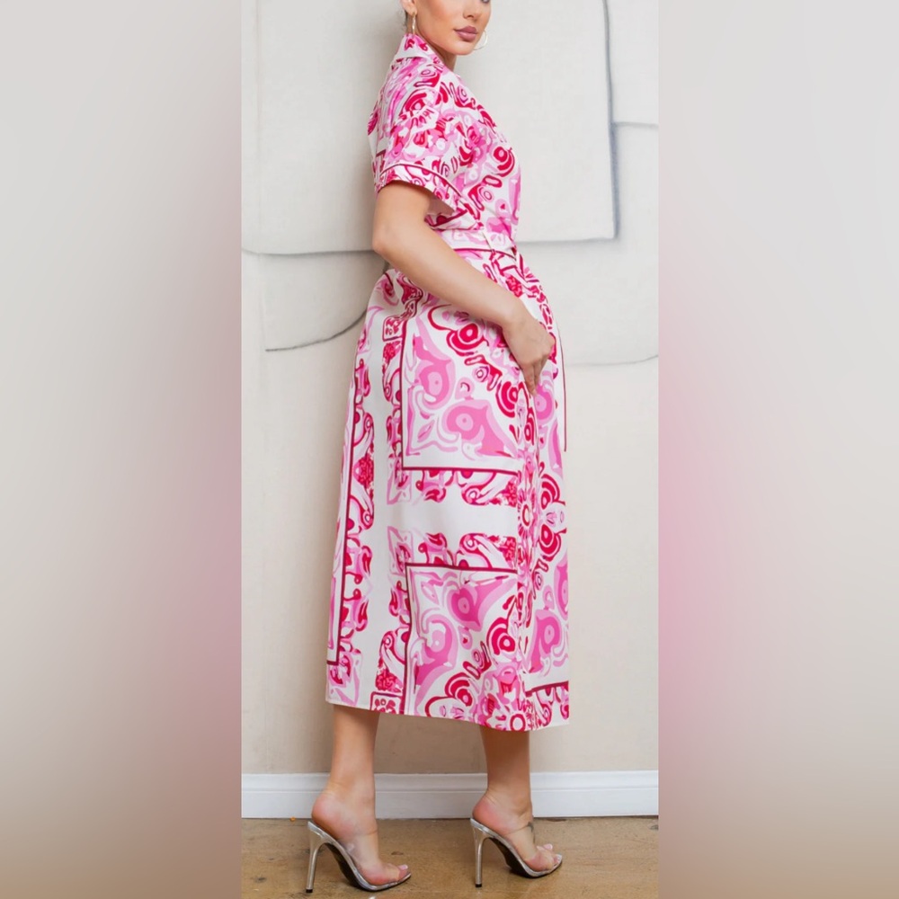 NWT!  Majolica Print Midi Dress - Picture 3 of 4